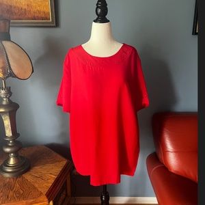 Vintage 100% Cotton Red Blouse